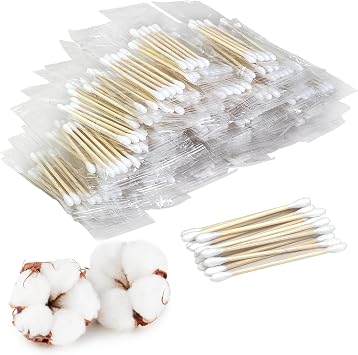 Cotton Swabs 500 Count for Travel, Individually Wrapped Bamboo Swabs