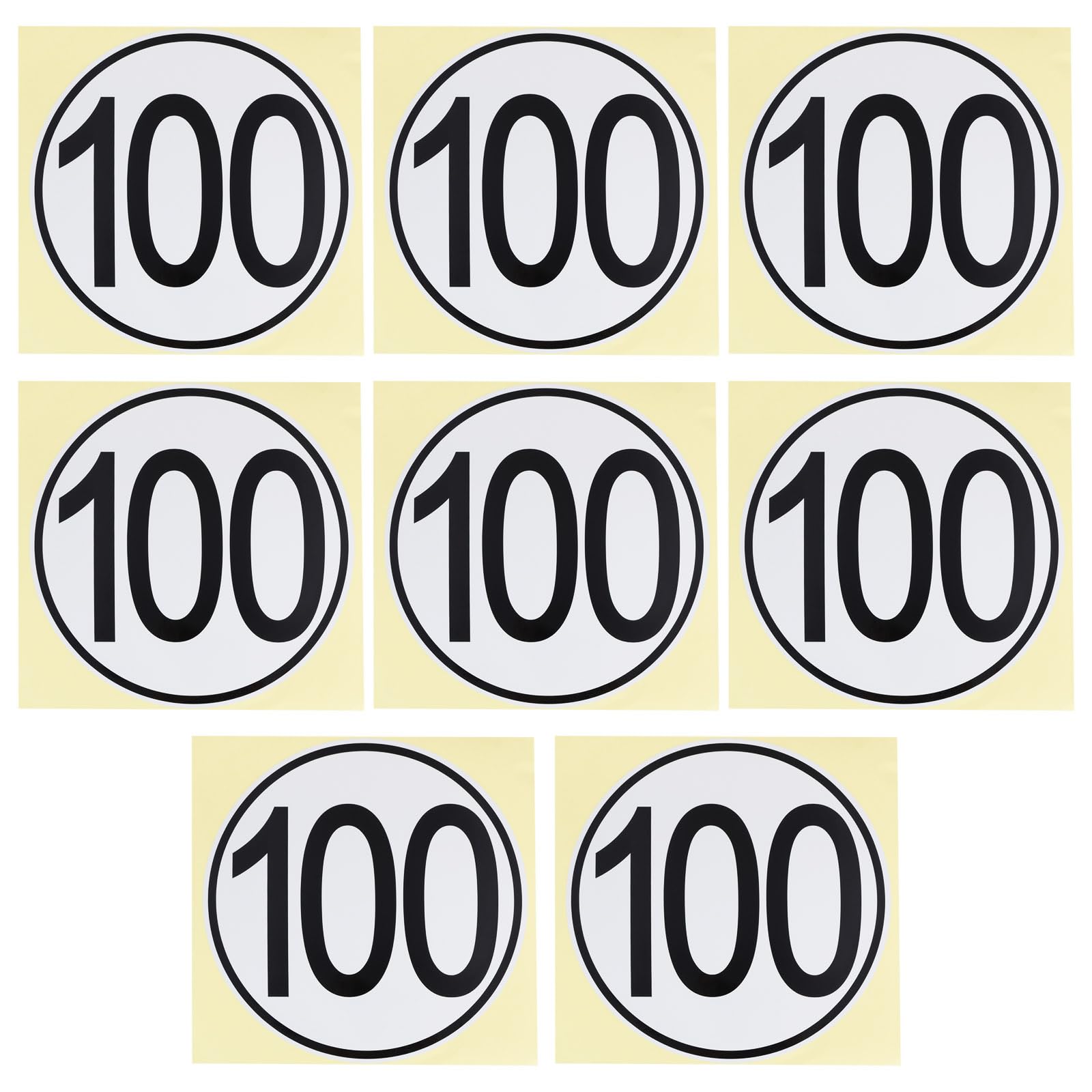 LT Easiyl 8Pcs Speed Limit Stickers 100KmH Speed Stickers 20cm Diameter Self-Adhesive Sticker for Cars Trailers Caravans Trucks Buses