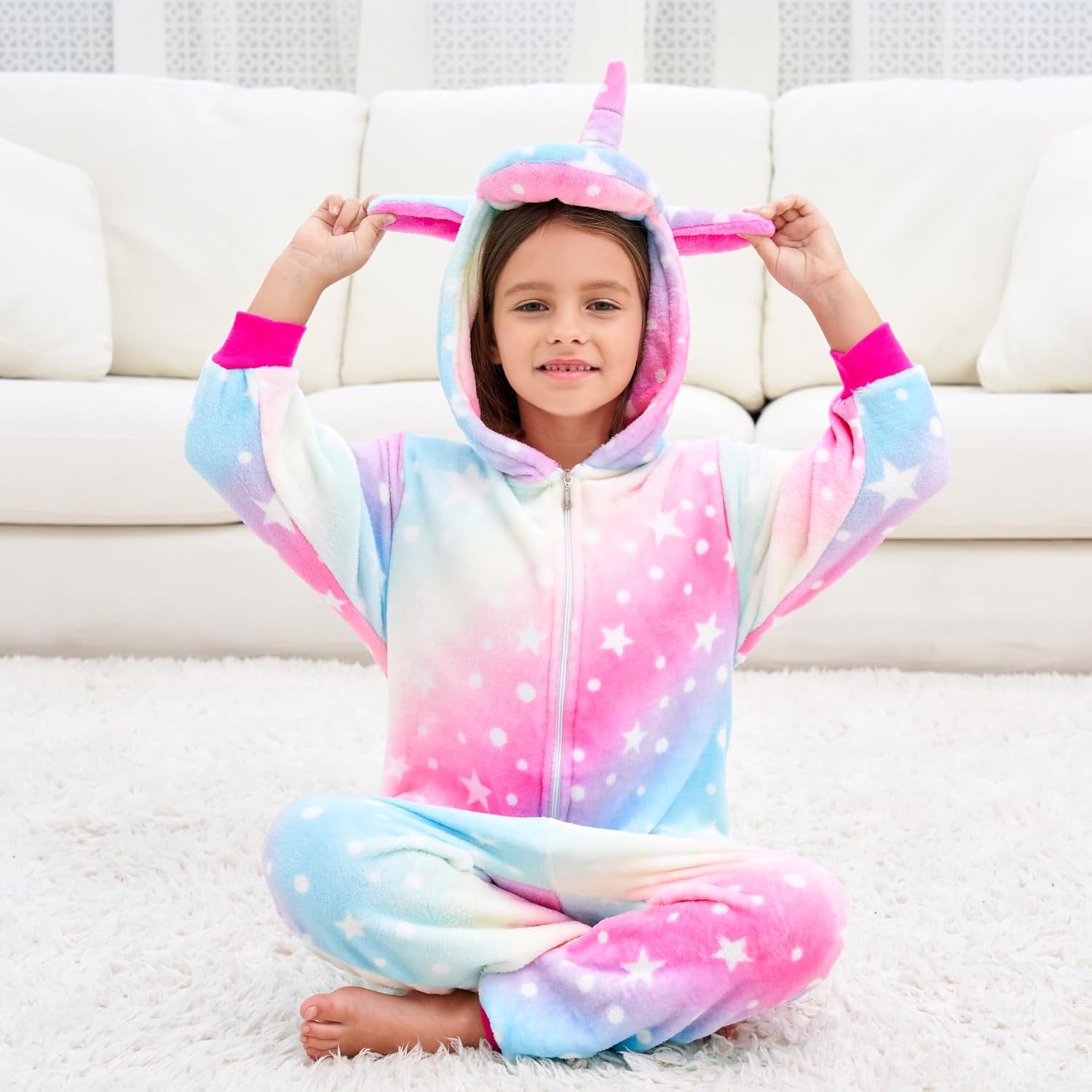 FZOSM Cute Girls Unicorn Halloween Costume Cosplay Onesie