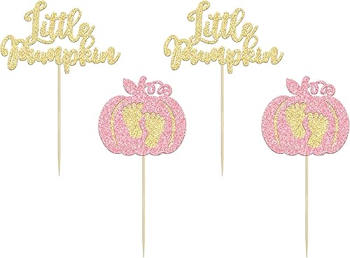 Miniatura 97 de Ephlyn 24 piezas de calabaza Oh Baby Cupcake Toppers con purpurina temática de otoño de calabaza Cupcake Picks Baby Shower Cake Decoraciones