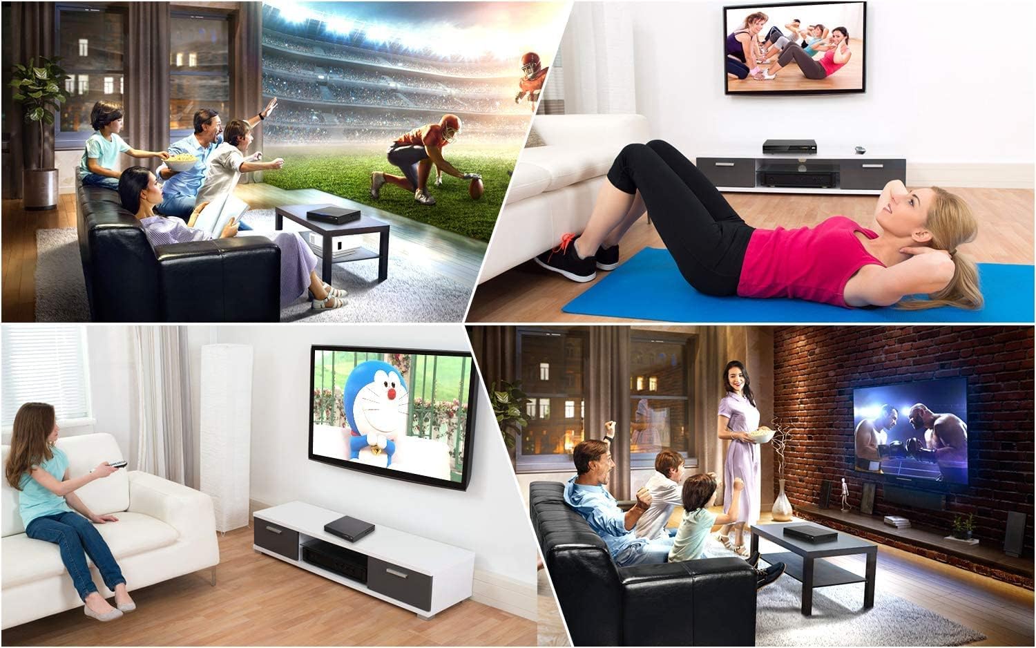 DVD CD Player für Fernseher, Up-Convert to HD 1080p, All Region, Breakpoint Memory, Eingebautes PAL/NTSC, USB 2.0