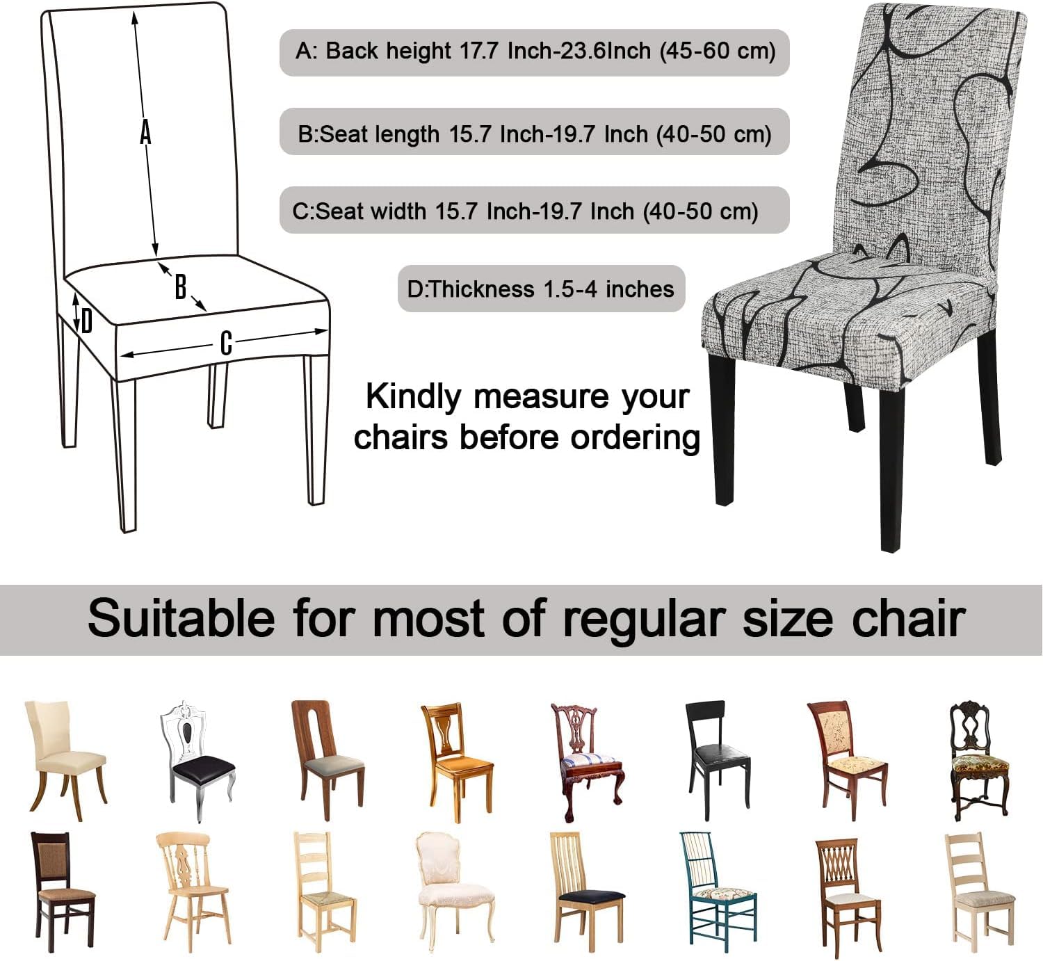 Stoelhoes, 6 Stuks, Rekbaar, Afneembaar, Wasbaar, Modern, Voor Eetkamer Slipcover Decoratie Bruiloft Hotel Restaurant 3080062668 Stoelhoes, 6 Stuks, Rekbaar, Afneembaar, Wasbaar, Modern, Voor Eetkamer Slipcover Decoratie Bruiloft Hotel Restaurant 3080062668