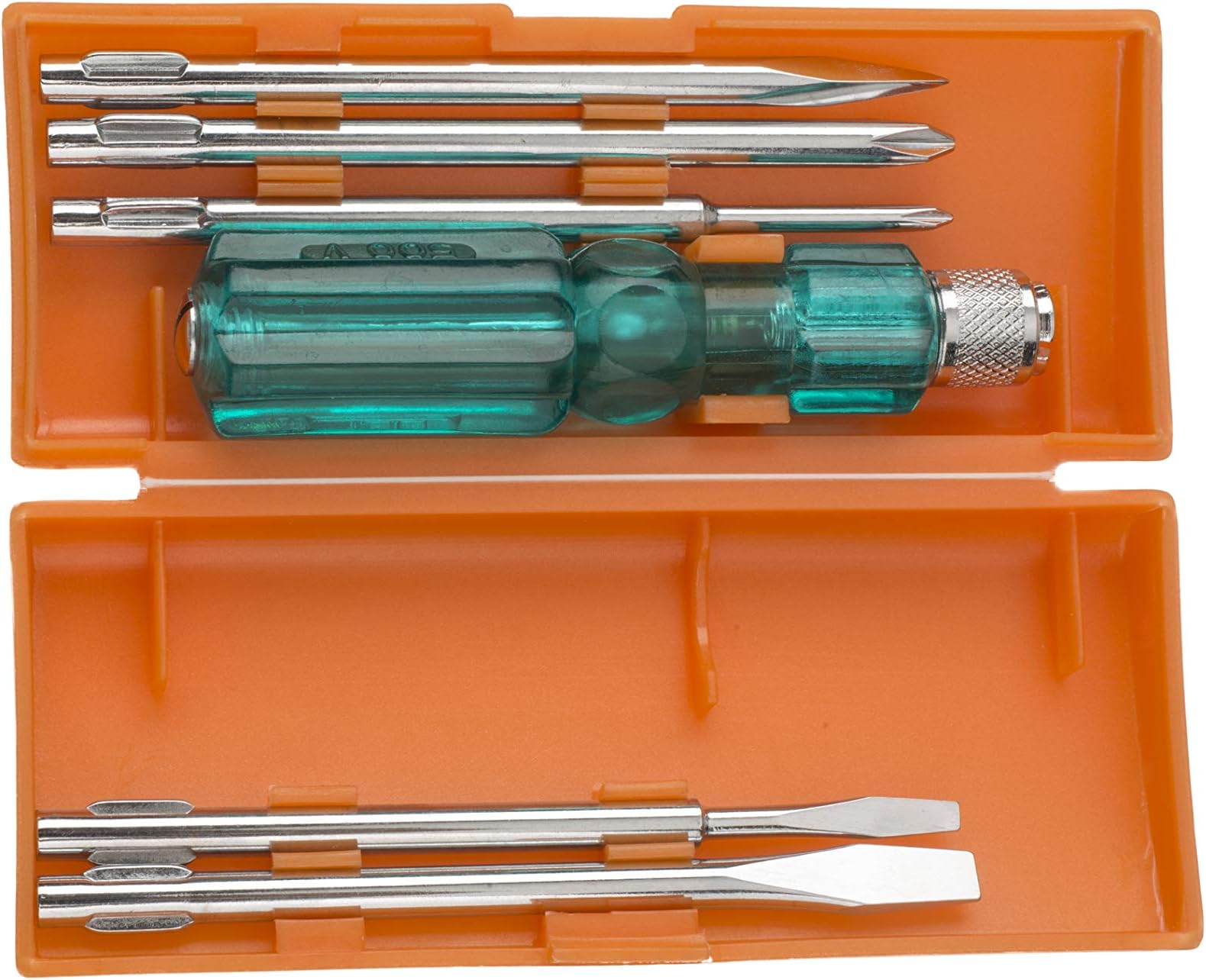 ACHRO 6-in-1 Pc Screw Driver Kit With 2 Flat Blades, 2 Phillips Head, 1 Round Poker Bar, Extension Rod With Storage Box For Multipurpose Use