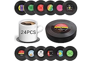 Colorful Record Coasters 24 pack