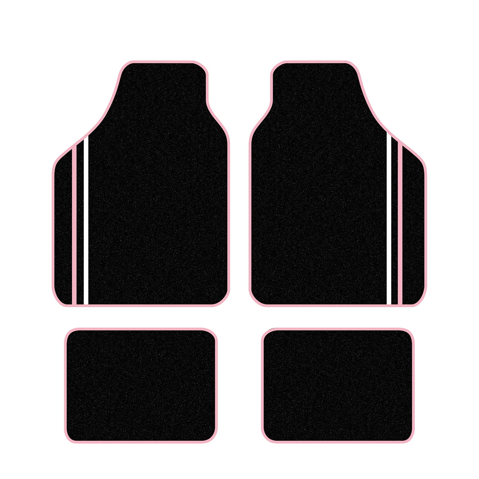August Auto Universal Fit Pink and White Trim Design Carpet Car Floor Mats Fit for Sedan SUVs Truck