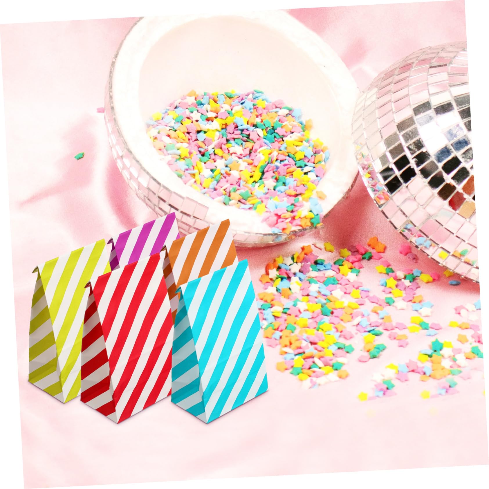 WEKAMOS 80piezas Bolsas Para Bolsas Rayas Pequeñas Para Dulces Pequeñas Para Fiesta De Para Golosinas Para Fiesta