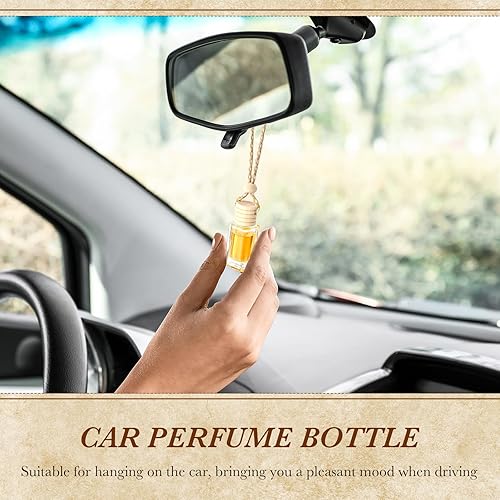 Miniatura 5 de BBTO 200 botellas difusoras colgantes para automóvil, botellas de perfume de vidrio transparente vacías a granel, ambientador de aire colgante para