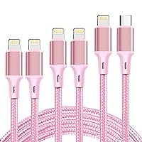 Vista 17 de cugunu Cargador para iPhone, 5 unidades de 3/3/6/6/10 pies, con certificación MFi de Apple, cable Lightning USB de nailon trenzado, cable de carga