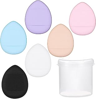 Finger Powder Puff, Finger Sponge Makeup Finger Puff Foundation Set om 6 | Vattendroppsformad makeuppulverpuff Återanvändbar pulverpuff för ansiktet
