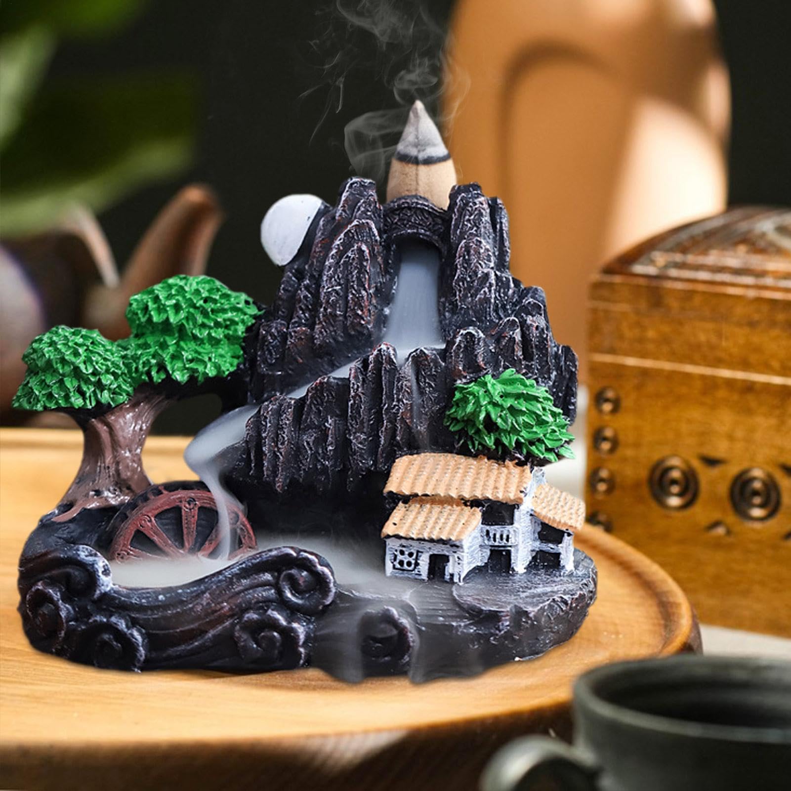 Bruciatore di incenso a riflusso, bruciatore di incenso conico – Supporto | per incenso creativo a riflusso | Ornamento Zen, Bruciatore di incenso per soggiorno, studio, sala da tè, bagno