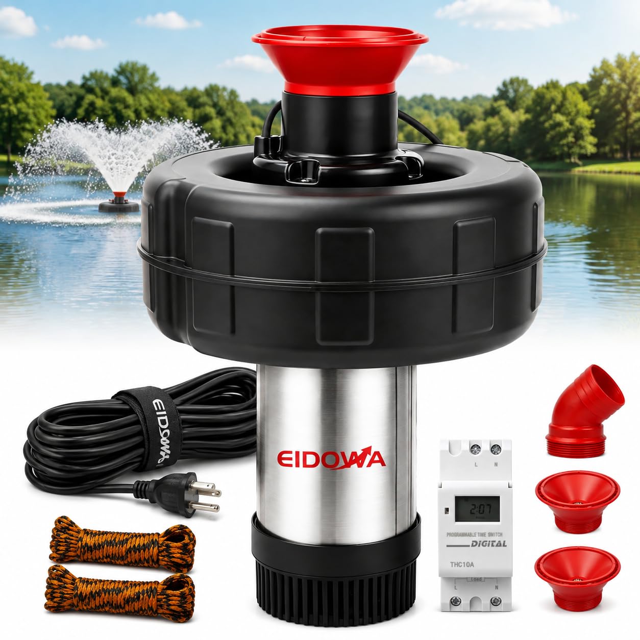 EIDOWA 1HP Floating Pond Fountain