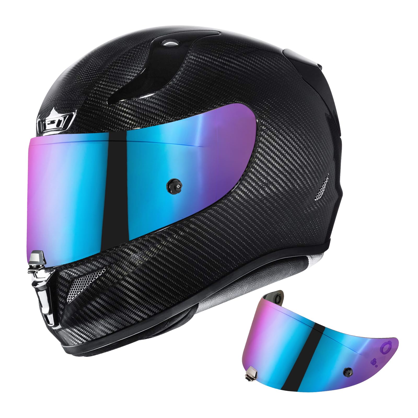 Visera para casco de moto para HJ-26/RPHA 70/RPHA 11, viseras para casco de moto, sustitución de la visera de la lente del casco del parabrisas de la motocicleta para el casco integral (arcoíris)
