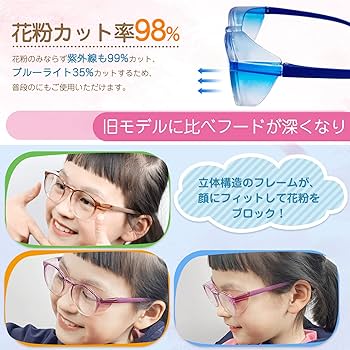 Amazon.co.jp: [GOKEI] 花粉防止メガネ 子供用 花粉症 メガネ 3-14歳
