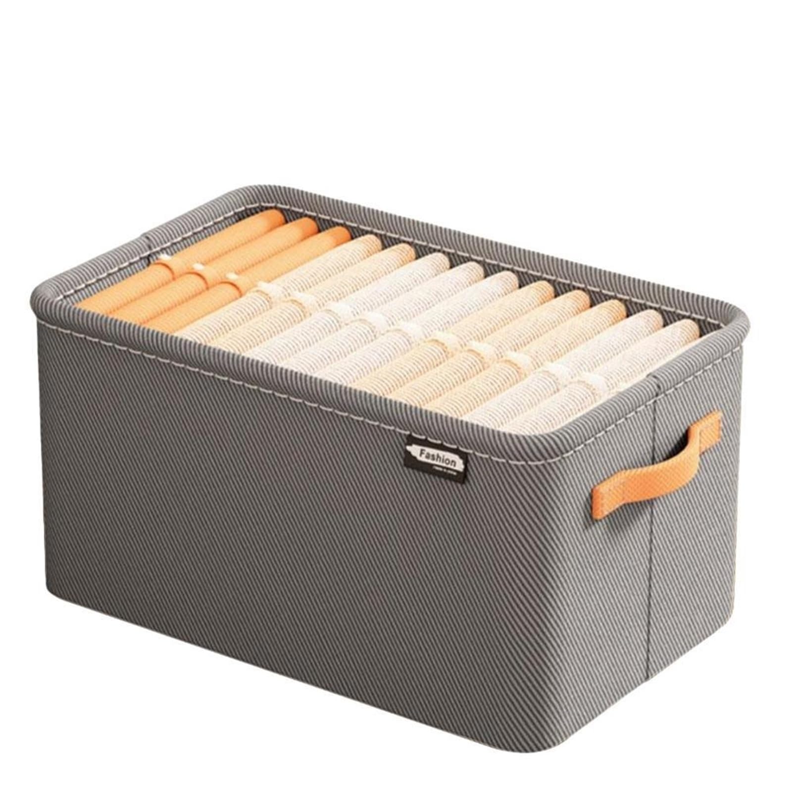 EWUHYFP Storage Boxes Fabric Clothes Storage Basket Foldable Wardrobe Organizer Box With Handles For Jeans, Underwear, Socks & Toys(Color2 L)