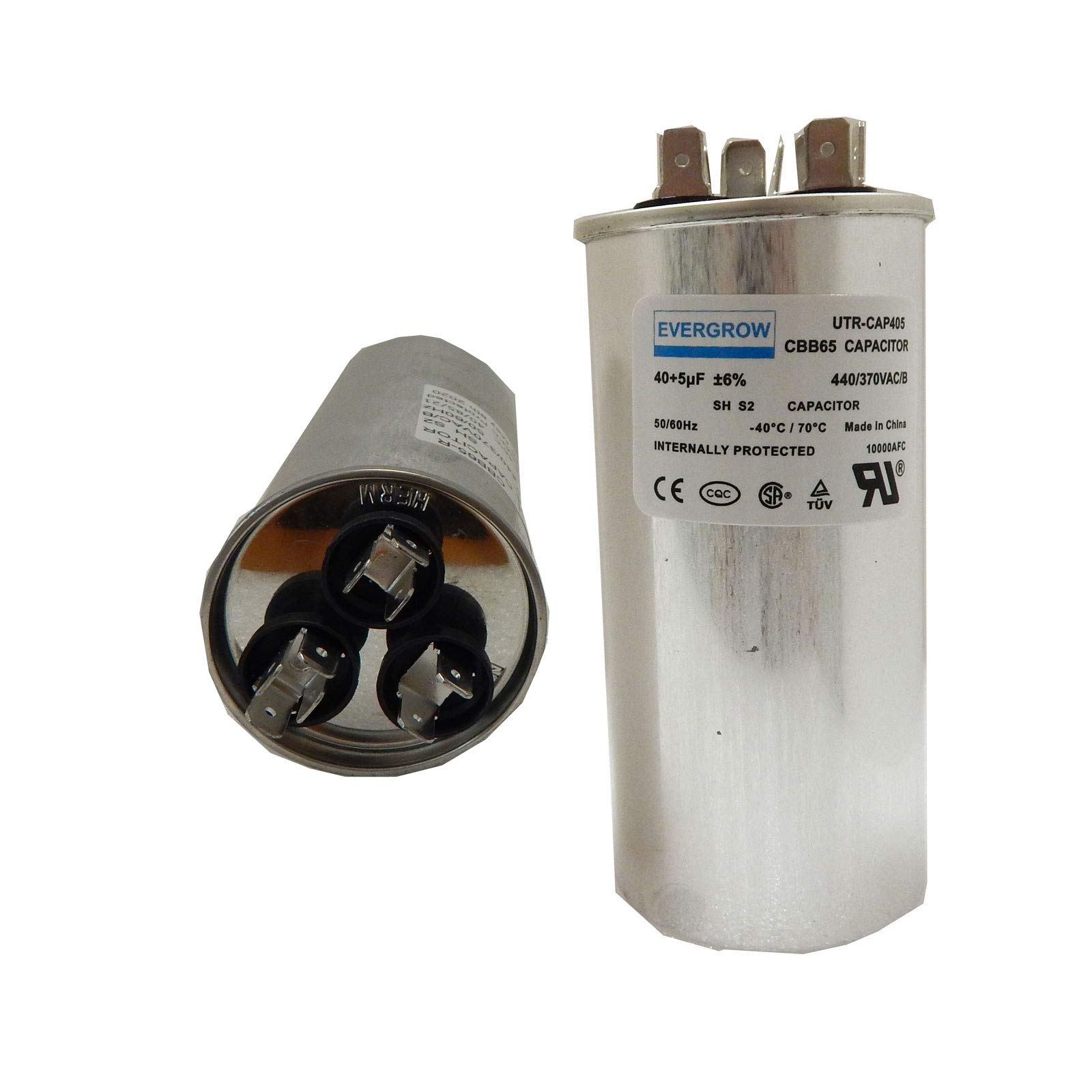 EVERGROWMotors & Armatures 12286 40 + 5 uF MFD x 440 VAC Genteq Replacement Dual Capacitor