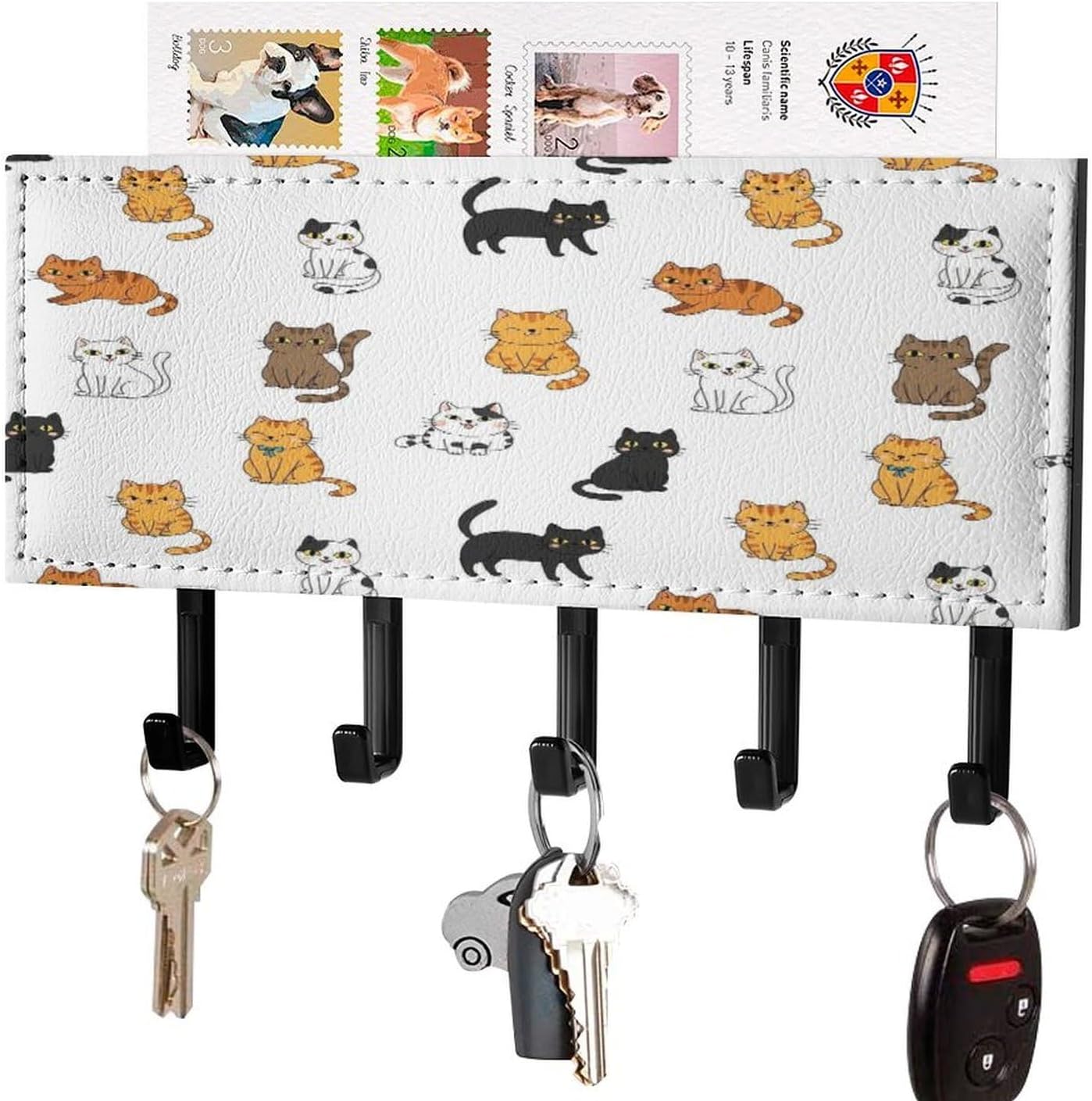 Cute Cats White Key Holder for Wall Decorative