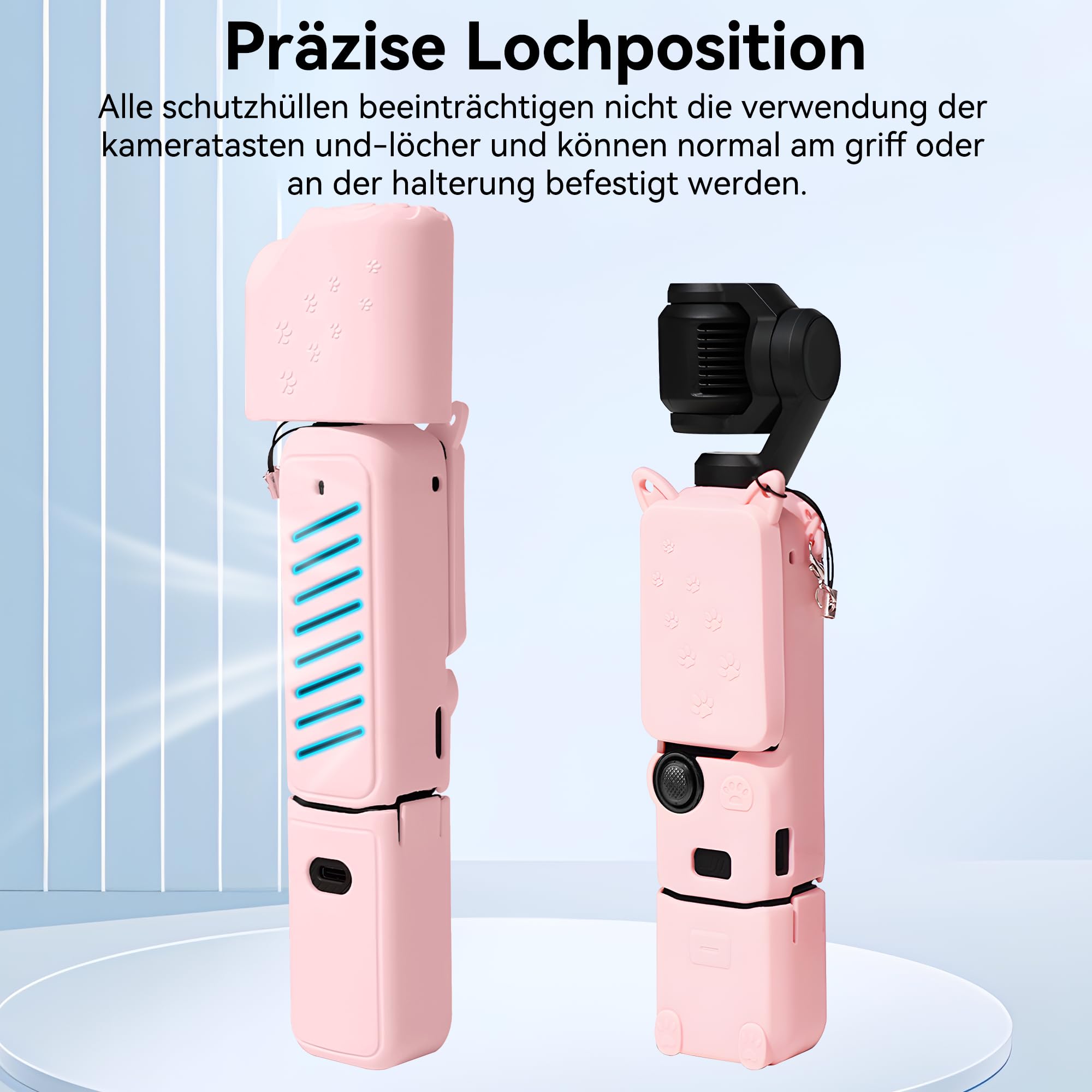 Osmo Pocket 3 Silikonowa Osłona - Ochronny Pokrowiec na Obiektyw Aparatu Odporny na Zarysowania Akcesoriów do DJI Osmo Pocket 3 Creator Combo (Różowy)