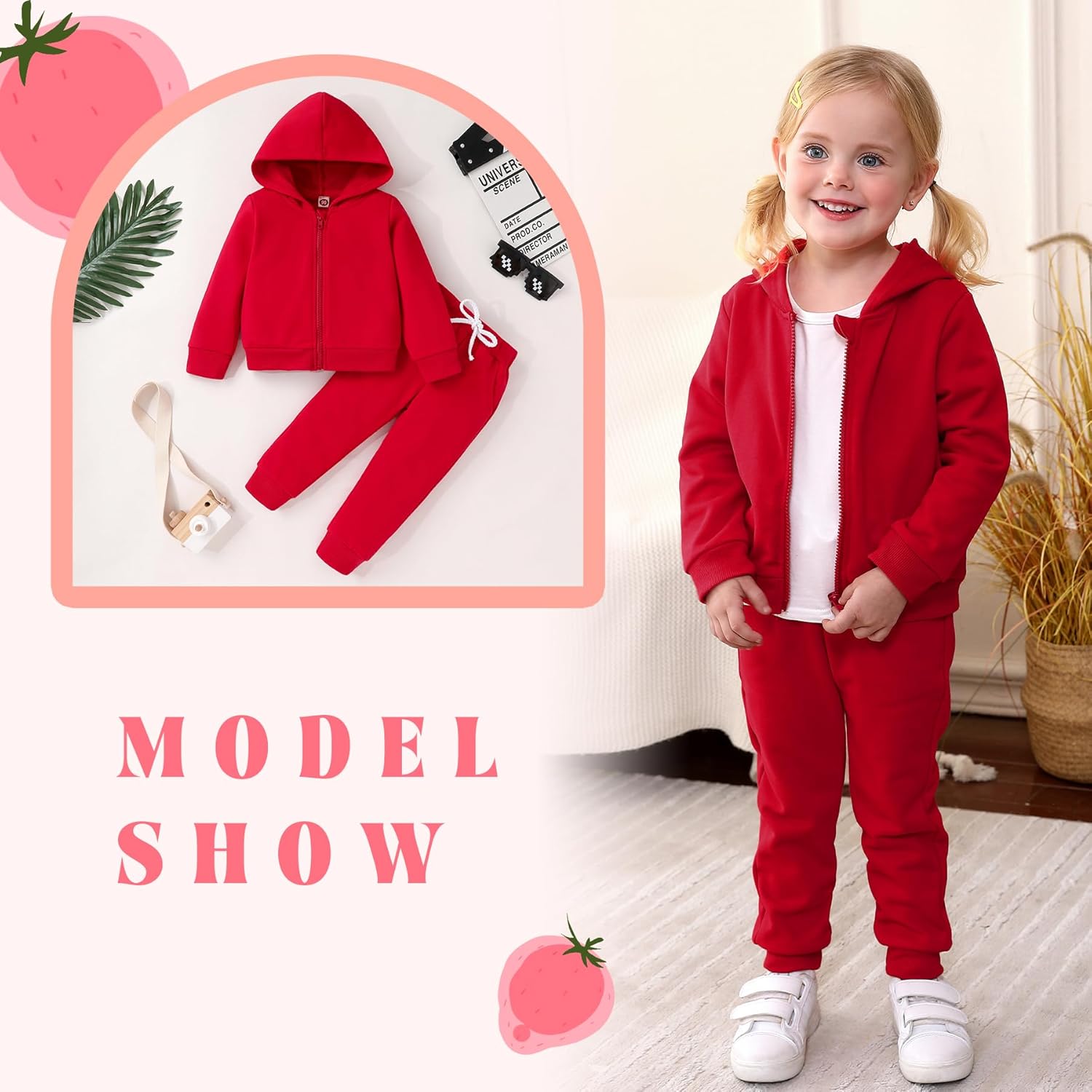 Happy Town Baby Clothes for Girls Boy Solid Color Zipper Hoodie and Sweatpants Outfits Fall Winter Toddler Sweatsuit - Image 2
