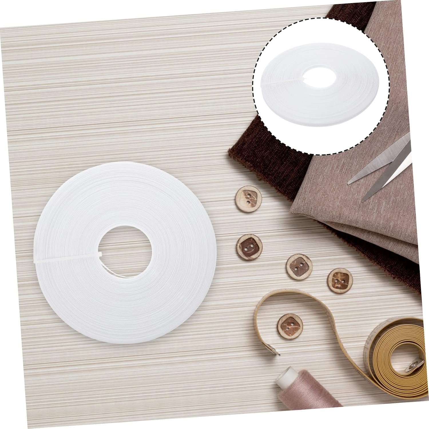 1roll Household Polyester Boning for Sewing Cuttable Multi-Function Dress Support White for Garment Shaping Corsets Swimwear and DIY Crafts