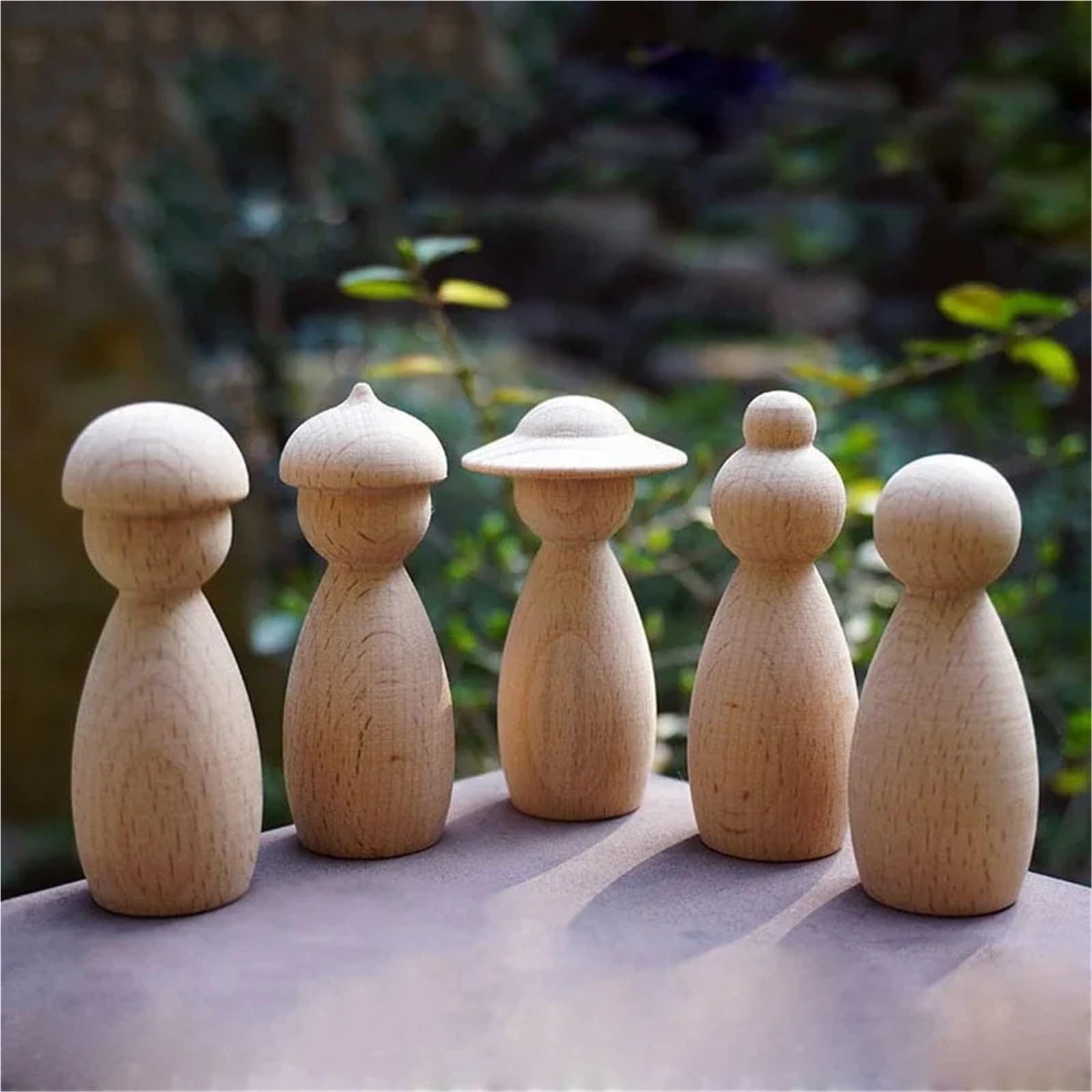 Muñecas de Madera Peg 20 piezas de decoración Madera, artesanías, formas sin terminar, muñecas con clavija Diy for del hogar pintada(Size 1)