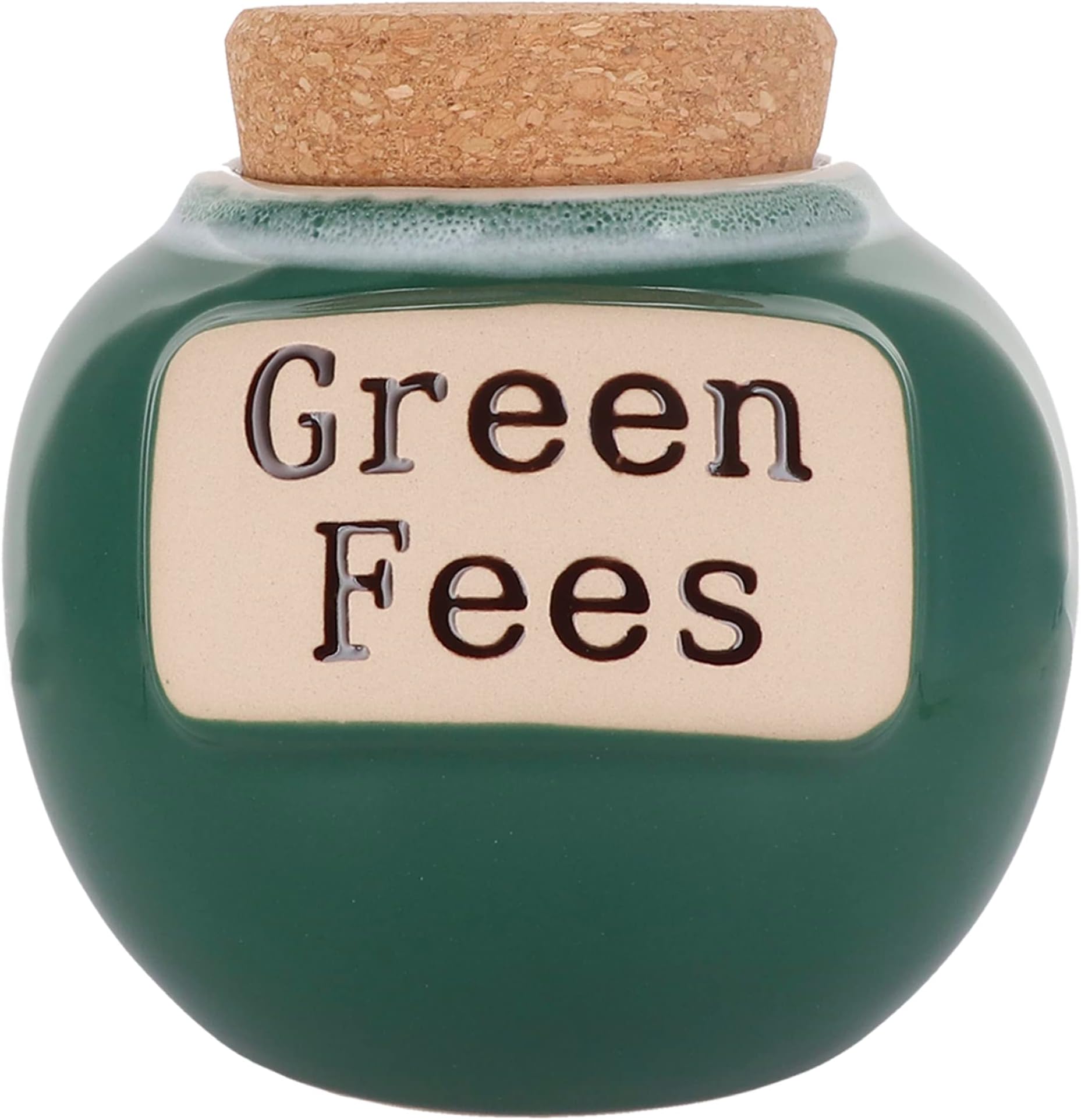 - Cottage Creek Greens Fees Ceramic Piggy Bank for Adults - Green Kiln-Fired Money Bank with Cork Lid - 6" Tall Savings Jar for Golfers - Funny Golf Themed Gifts for Men & Women, Dad, & Golf Lovers