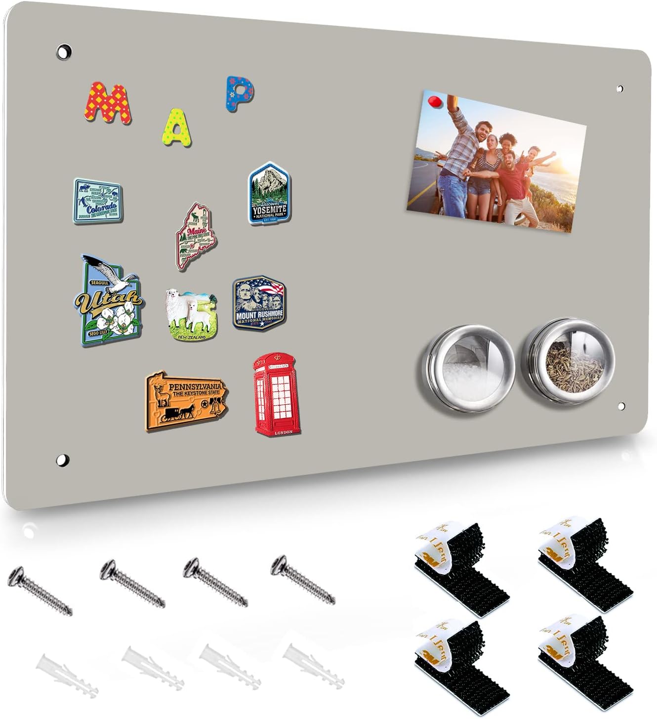 1 Pack Metal Magnetic Board (Silver)