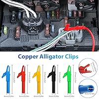 Vista 4 de Linkstyle Kit de sonda trasera de 25 piezas, pasador de sondas traseras multímetro, enchufe de plátano a clip de cocodrilo eléctrico con cables, kit