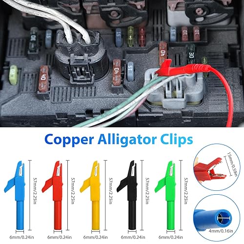 Miniatura 4 de Linkstyle Kit de sonda trasera de 25 piezas, pasador de sondas traseras multímetro, enchufe de plátano a clip de cocodrilo eléctrico con cables, kit