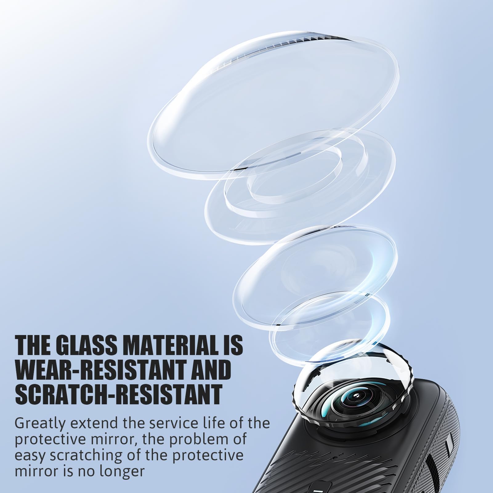 Insta360 X4 Protecteurs de Lentille Panoramique Verre Trempé Ultra-Clair Housse de Protection