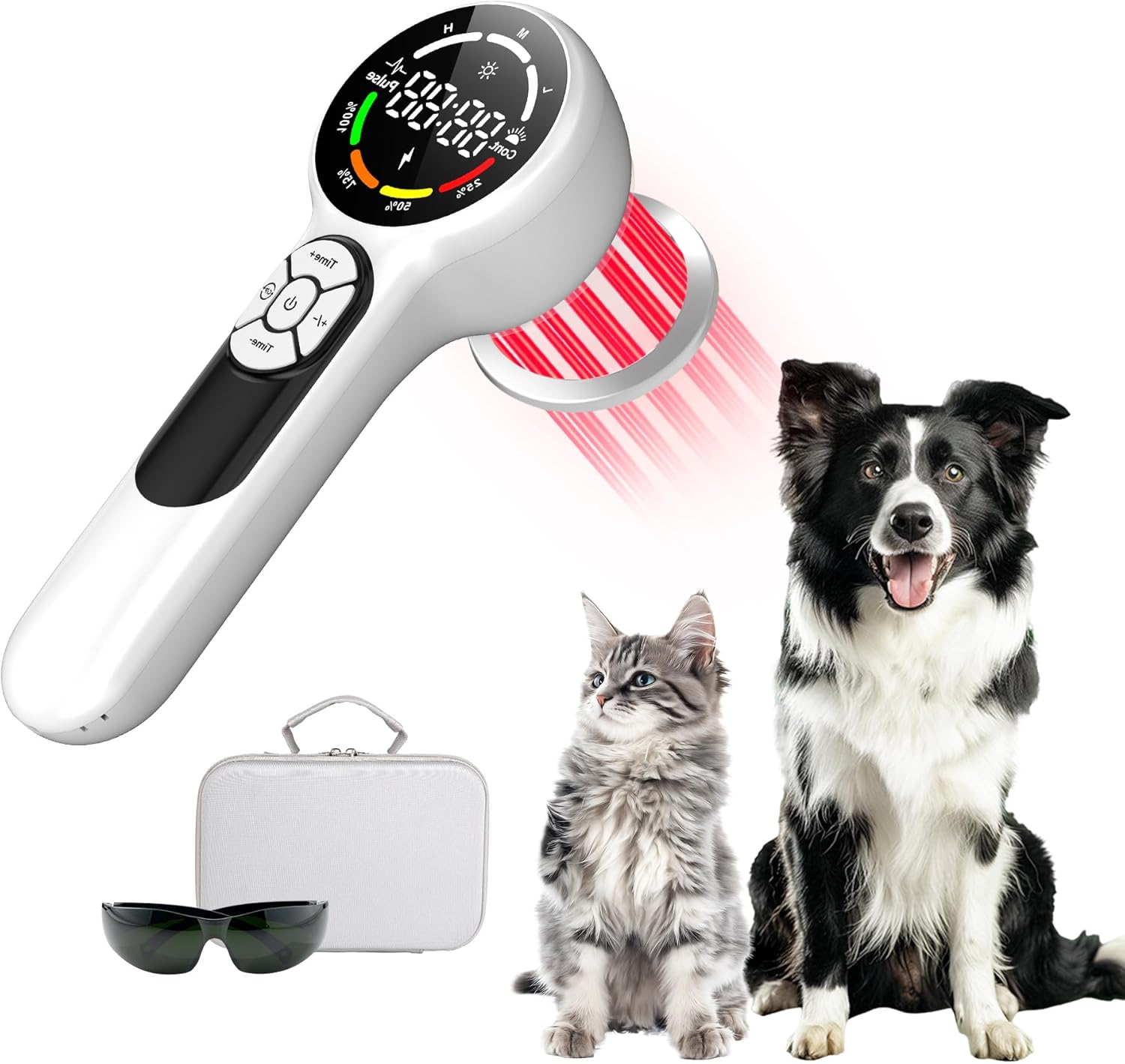 Dog Cold Laser Therapy Device for Pets, Near Red Light Therapy for Cat Hip Joint, 8*808nm+16*650nm, Pain Relief and Muscle Relax, Horse Puppy Infrared Machine at Home Accelerate Healing Equine