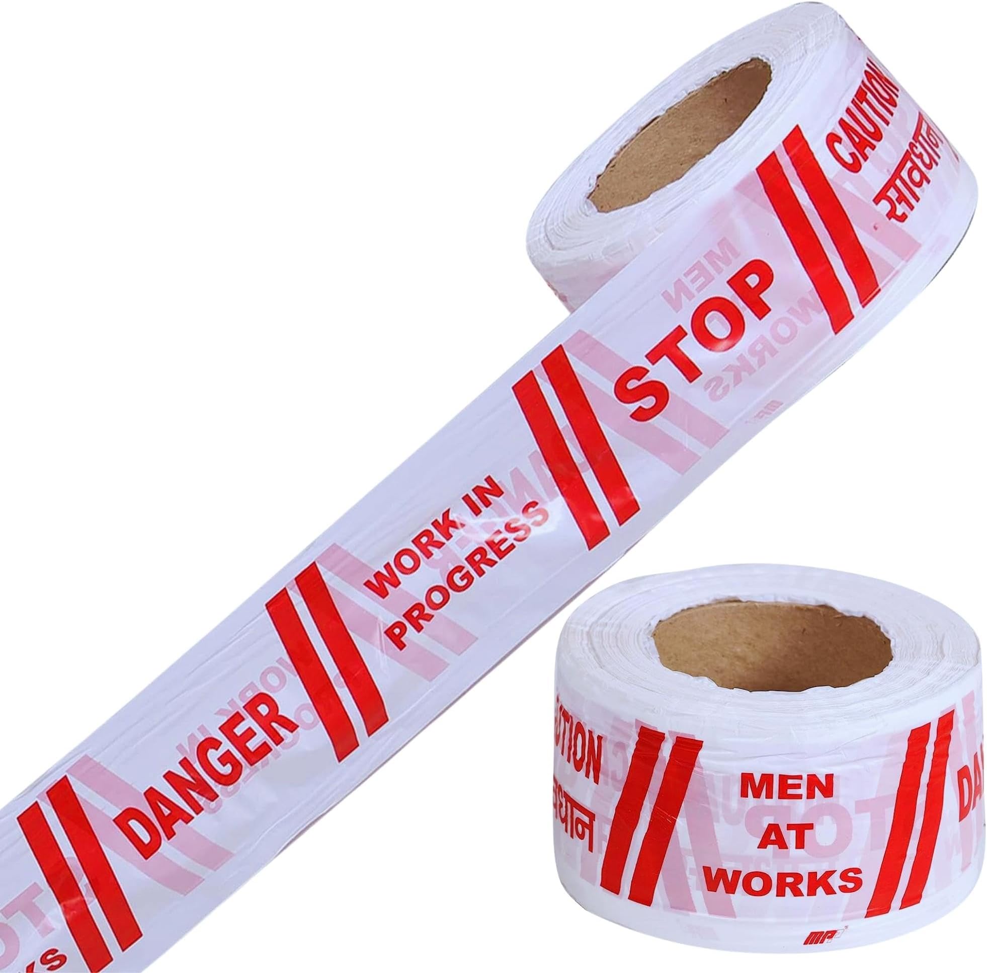 SINGHAL Caution Tape Roll 200 Meter 3” Inch Red and White, Barricade Tape Non-Adhesive Warning Tape Waterproof Polyethylene Material 200 mtr (200 mtr Pack of 1)