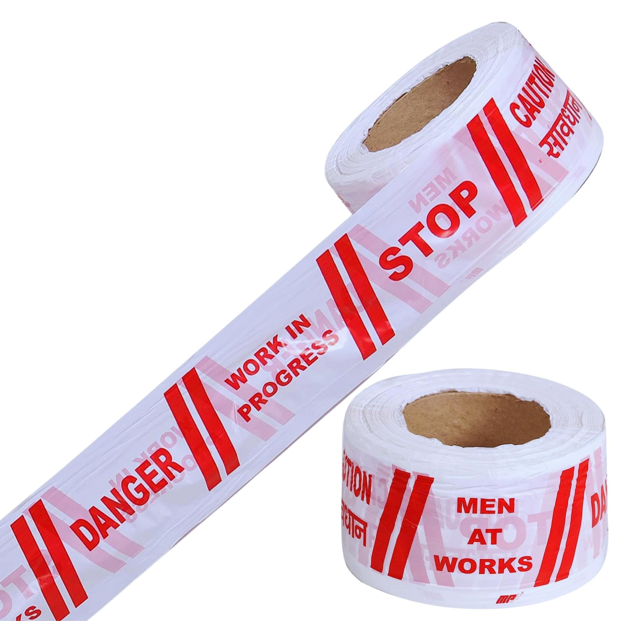 Caution Tape Roll 200 Meter 3” Inch Red and White, Barricade Tape Non-Adhesive Warning Tape Waterproof Polyethylene Material 200 mtr (200 mtr Pack of 1)