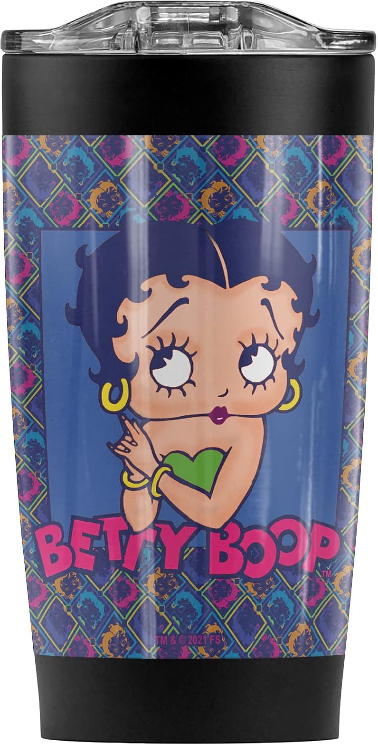 Logovision Betty Boop Pop Stainless Steel Tumbler 20 oz Coffee Travel Mug/Cup, Vacuum Insulated & Double Wall with Leakproof Sliding Lid | Great for Hot Drinks and Cold Beverages