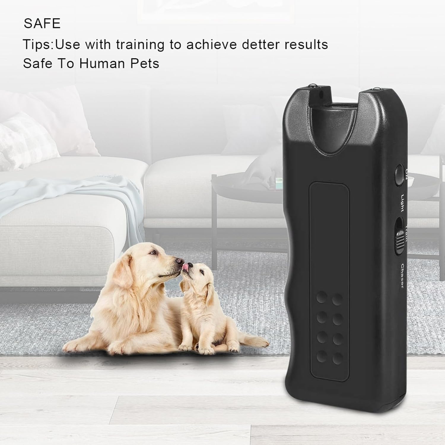 Dispositivo antiladridos for Perros con Sensor Dual, Control de Comportamiento canino, for pequeños y Grandes en Exteriores