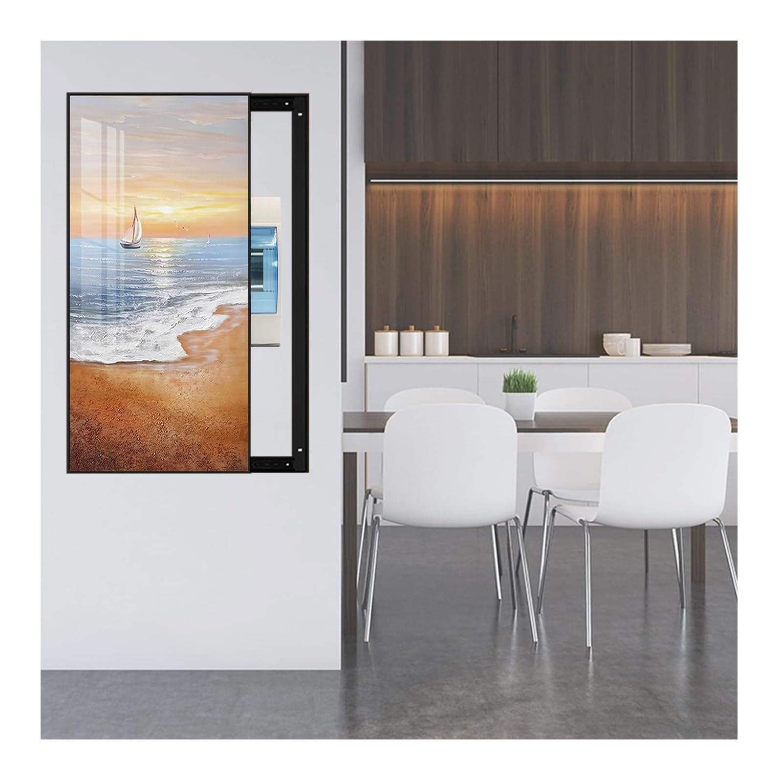 Ukryj panel elektryczny wyłącznik ścienny pokrywa skrzynka bezpieczników pokrywa szafka z ramą Ps Lewy Push and Pull Home Decor Malarstwo (F, 70 x 140 cm)