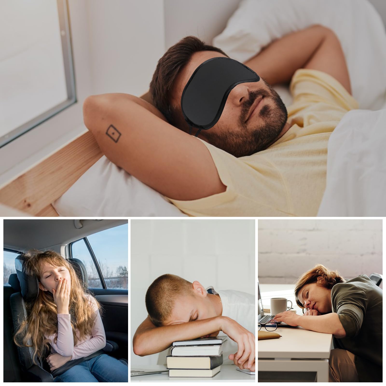 100 antifaz para dormir, cubierta de ojos vendados, máscara de dormir a granel con correa elástica y bolsas con cordón, máscara suave para dormir, cubierta de sombra para ojos, para fiestas,
