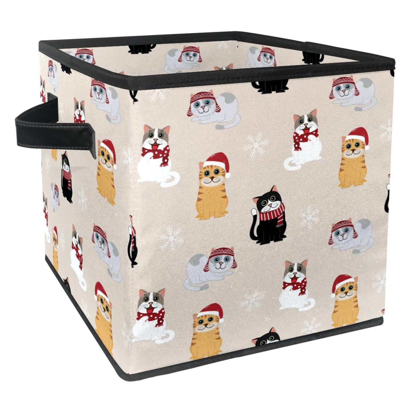 Boîte de rangement pliable en tissu : bac cube avec poignées pour placard
