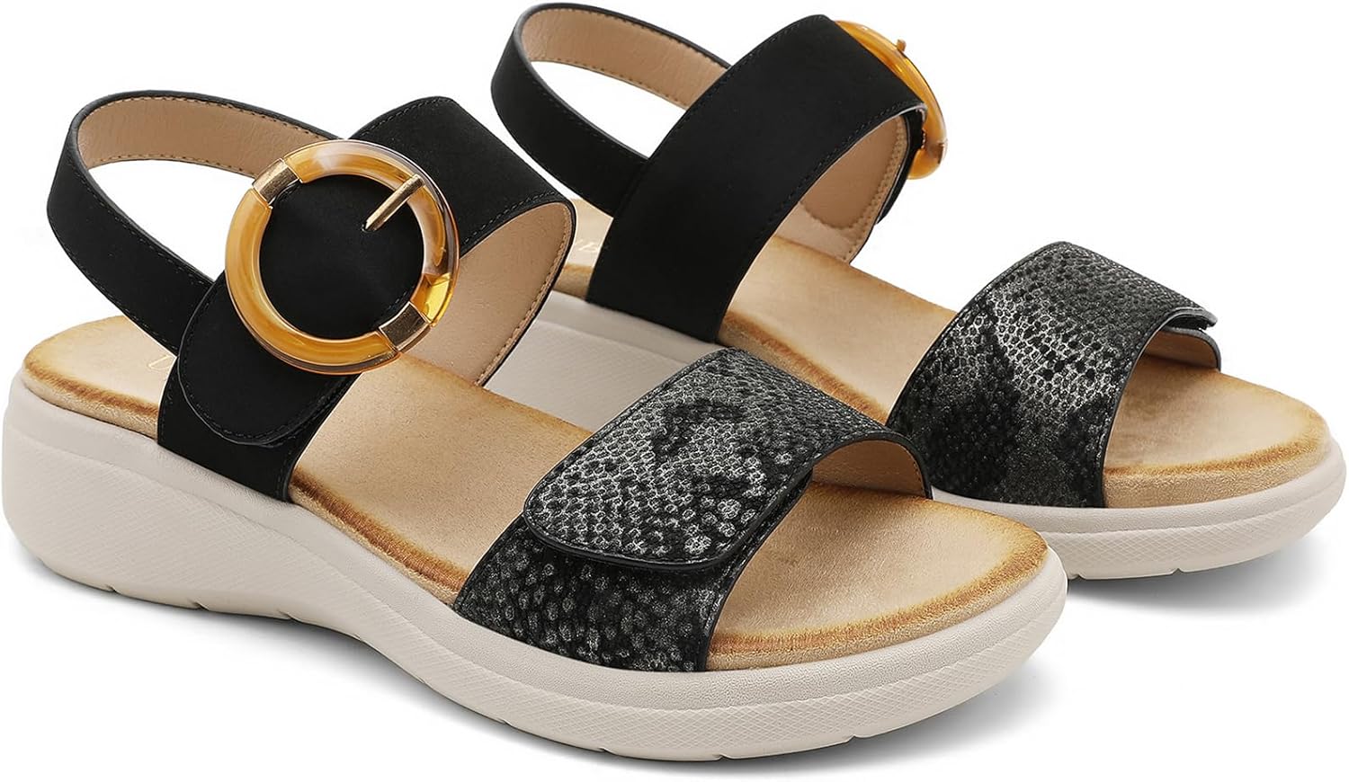 UBFEN Womens Walking Sandals With Arch Support Open Toe Comfy Casual Wedge Summer Shoes - Image 6