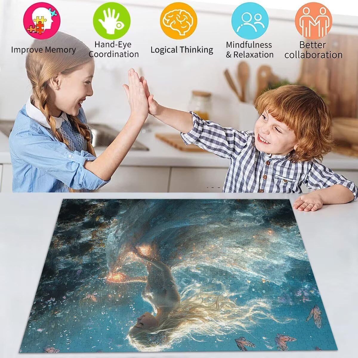 Puzzle Erwachsene 3000 Teile Frau Traum Educa Jigsaw für Kinder ab 8 Jahren Mädchen Jungen, Erwachsene Impossible Klassische Puzzles Schwer, Anspruchsvoll Spielspaß, Als Geschenke 81x122cm t-832