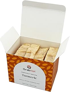 Paquete de 4 jabones de cúrcuma, totalmente n...