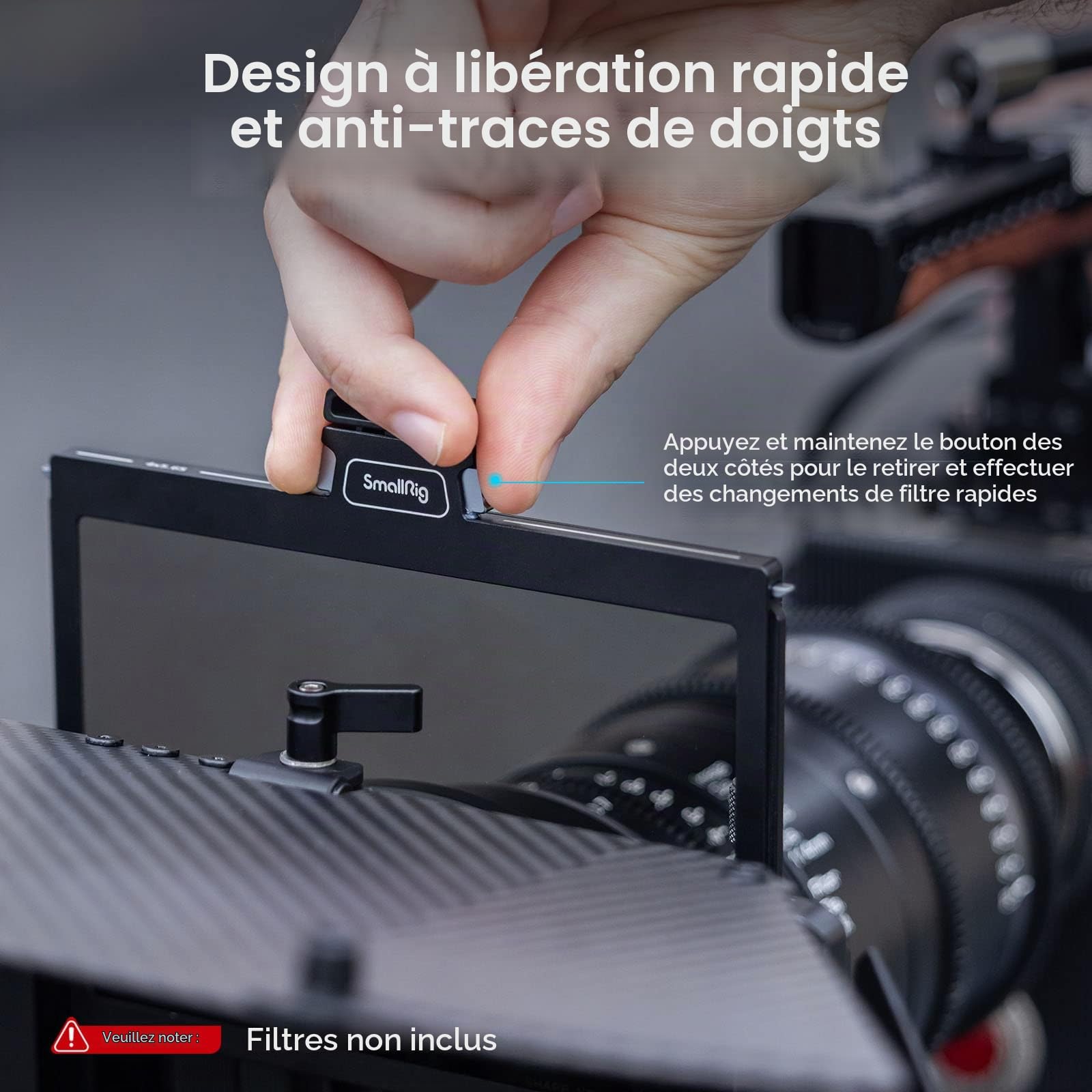SMALLRIG Matte Box Kit de Base Modulaire Multifonctionnel (Φ114mm) pour Appareils Photo sans Miroir et Objectif Cine avec Support d'Objectif de Cadre de Filtre - 3641