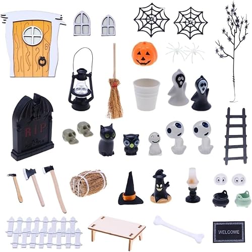 BinaryABC Casa de muñecas de Halloween, accesorios de jardín en miniatura, accesorios de jardín de hadas de Halloween, accesorios de pueblo de disponible en Yaxa Peru