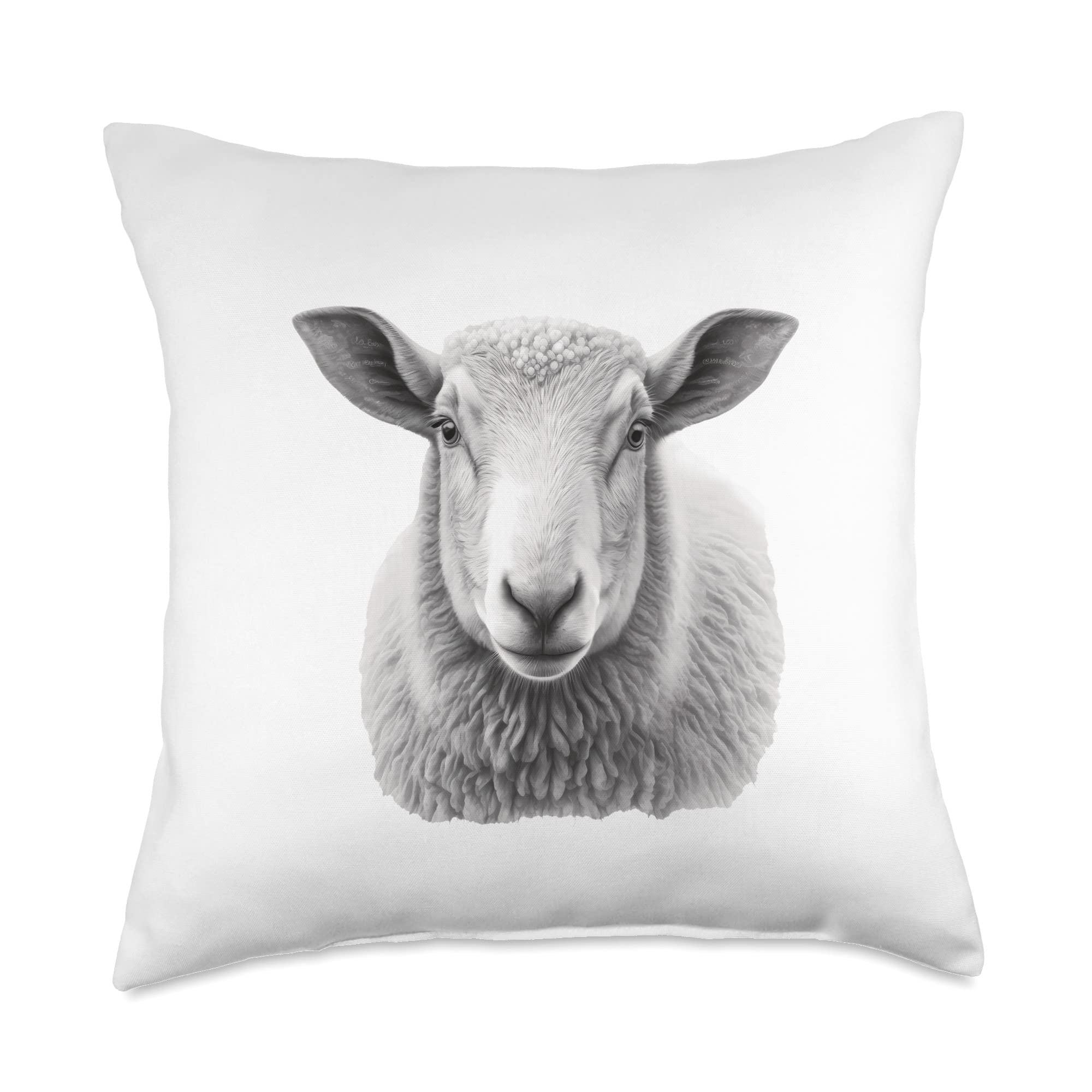 Sheep Portrait Throw Pillow, 18x18, Multicolor