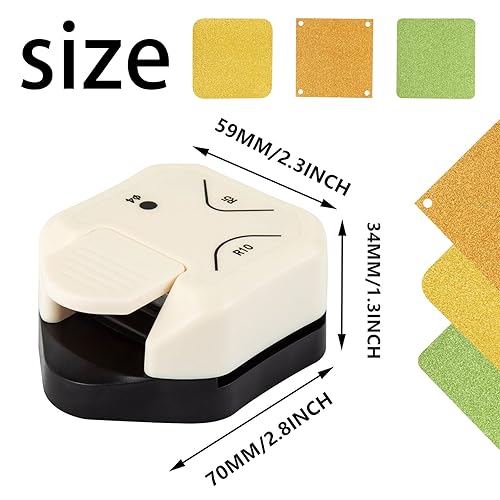 Miniatura 5 de QIQQIKIN - Perforadora de esquina con agujero de 4 mm, punzón circular +R5mm+R10mm, redondeador de esquinas de 3 vías, punzón de papel, para papel