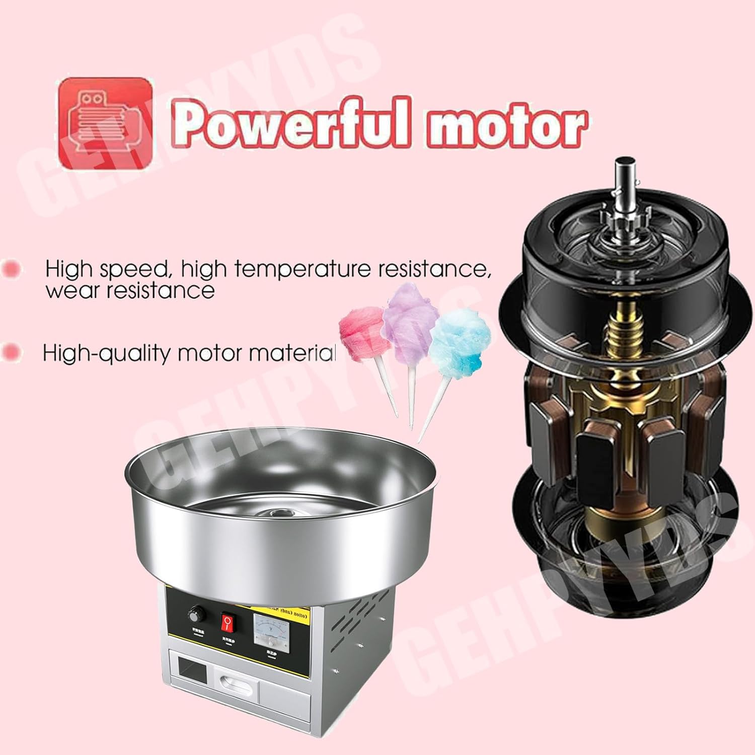 1200W Stainless Steel Professional Cotton Candy Machine - Commercial Grade Maker with Tray for Delectable Cotton Candy - Perfect for Parties and Birthdays(Silver)