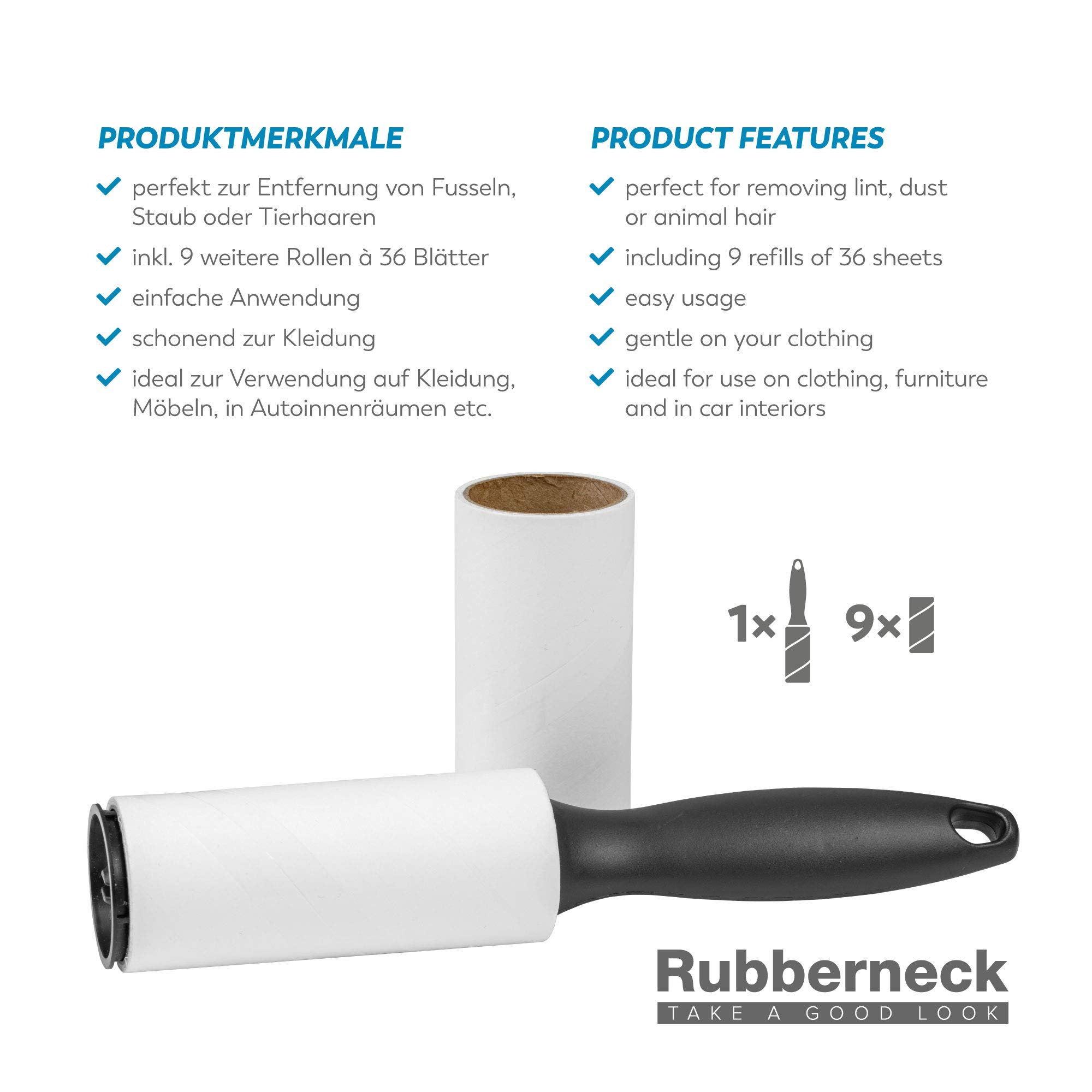 LANMOU Set Rulli Levapelucchi, Rullo Adesivo Peli Spazzola Adesiva Rullo Di Lanugine Set Rullo Spazzola Rullo Adesivo Togli Peli Animali Ricariche Per Rullo Levapelucchi Leva Peli Animali Dai Vestiti - Foto 7