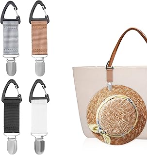 4Pcs Elastic Hat Clip for Travel, Hat Holder Hands Free Bag Accessory for Traveling