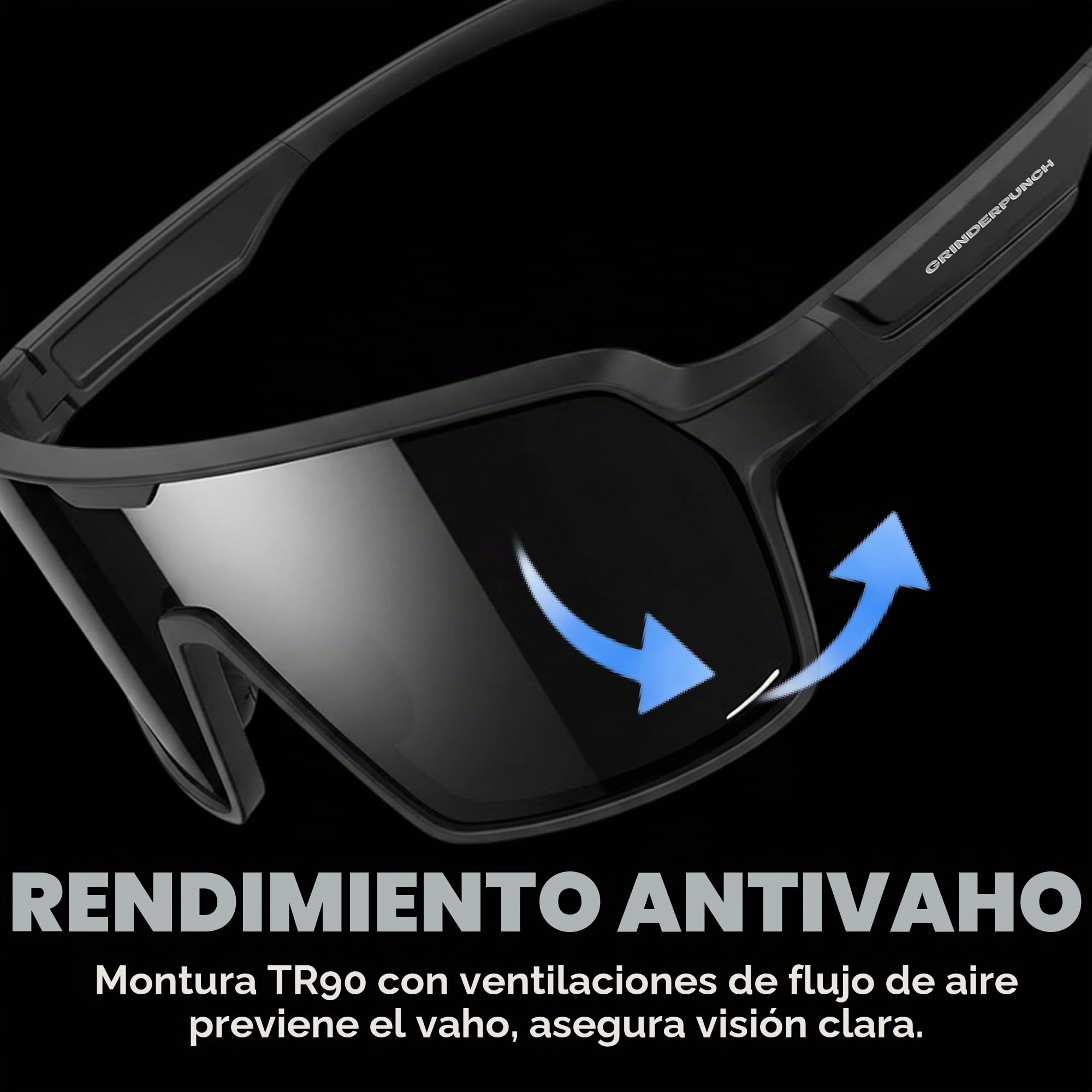 grinderPUNCH Gafas de Sol Deportivas Polarizadas para Hombres y Mujeres – Para Béisbol, Pickleball, Running, Senderismo y Ciclismo con Protección UV