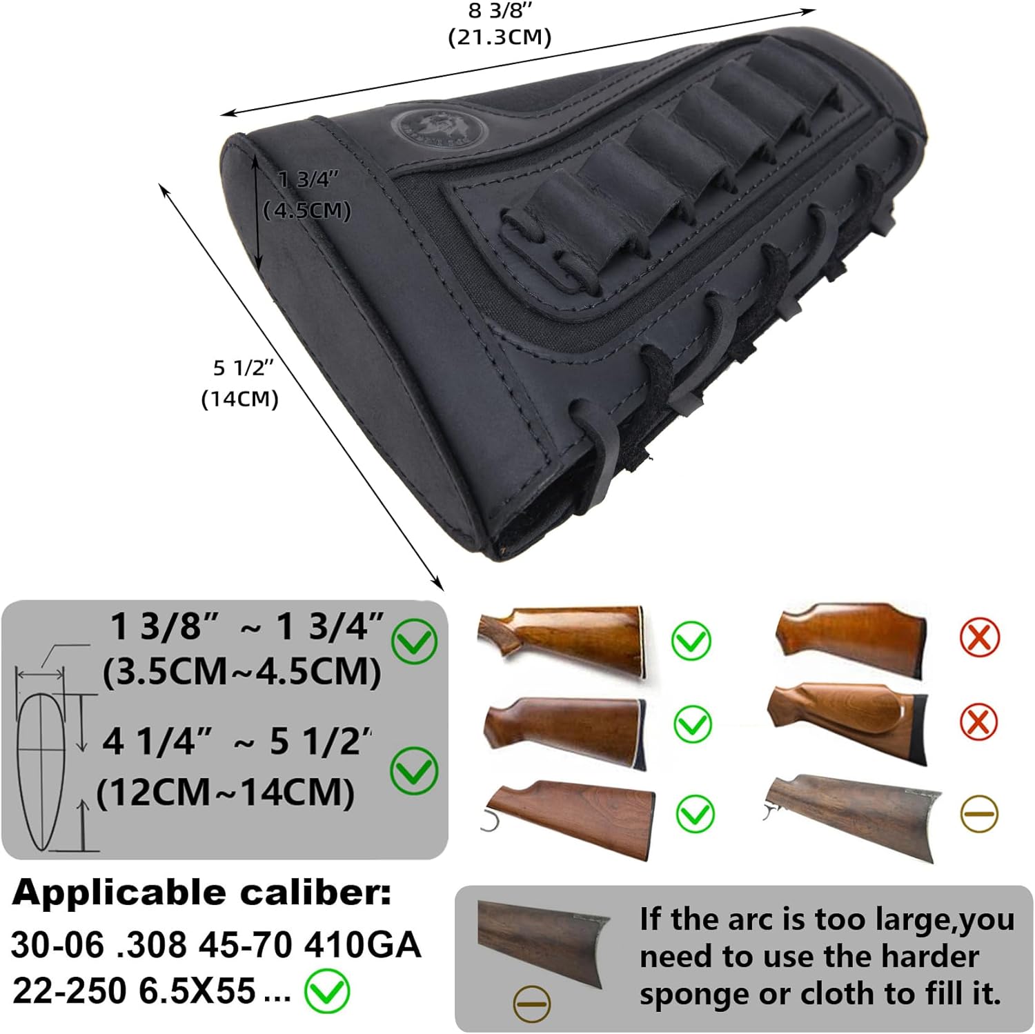 WAYNE'S DOG Canvas Leather Rifle Buttstock Cover with Match Gun Sling for .308 .30-06 .44 .45-70MAG