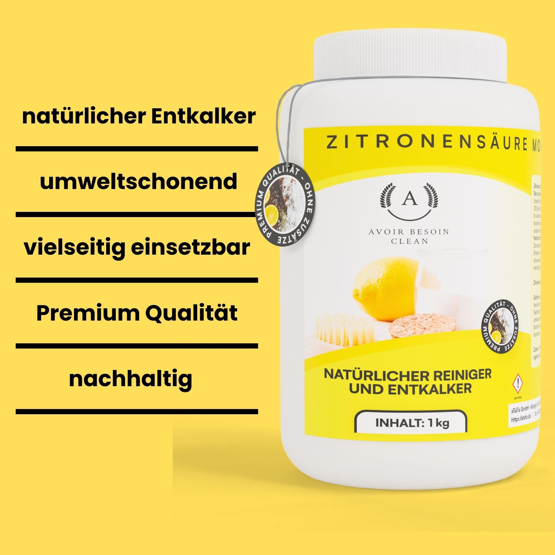 Poudre d'acide citrique 12 x 1 kg monohydraté | Détartrant naturel | Poudre de nettoyage écologique pour le nettoyage E330 pure